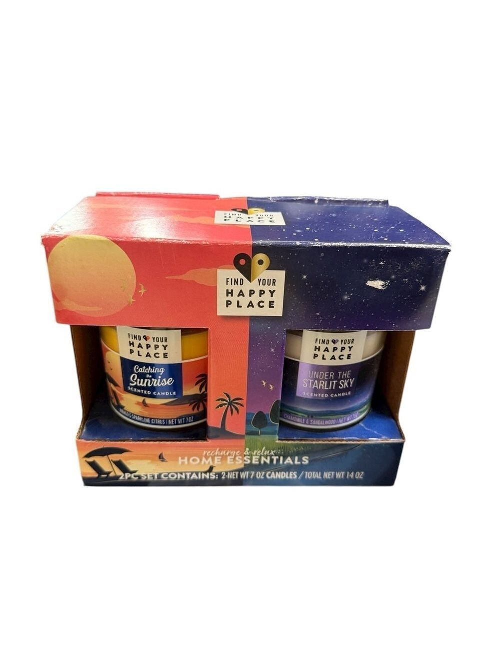 Find Your Happy Place 2-Piece Candle Set – 7 oz Each